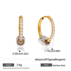 1 Paire De Boucles D'Oreilles Créoles Simples En Acier Inoxydable Étanche Couleur Or Pour Femme h5