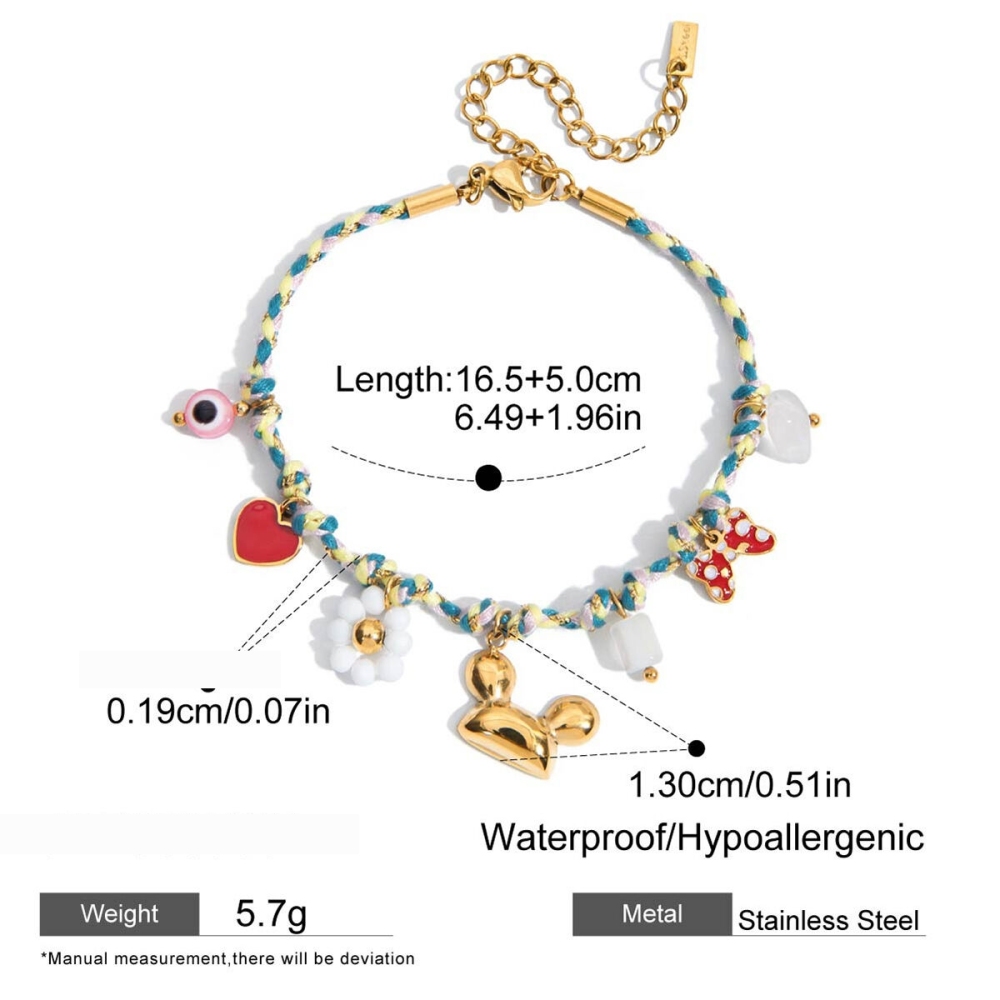 Bracelet À Breloques Pour Femme En Acier Inoxydable Étanche, Motif Donut Personnalisable (1 Pièce). h5Image2