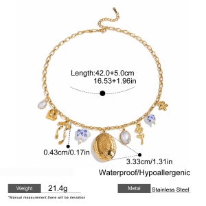 Album Photo Sophistiqué En Forme De Cœur, 1 Pièce, En Acier Inoxydable Étanche, Couleur Or, Collier Pendentif Pour Femme h5 