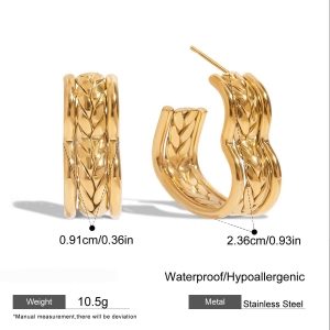 1 Paire De Boucles D'Oreilles Créoles Romantiques En Forme De Cœur, En Acier Inoxydable Étanche, Couleur Or, Pour Femme h5 Image2