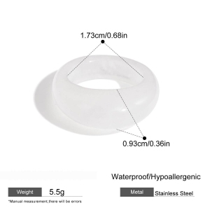 Bague Classique En Pierre Naturelle De Couleur Unie Pour Femme, 1 Pièce h5 Image2