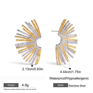 1 Paire De Boucles D'Oreilles Puces Daily Sun Pour Femmes, En Acier Inoxydable Étanche, Couleur Or. h5 