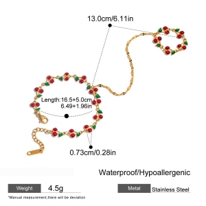 Bracelet À Breloques Pour Femme, 1 Pièce, Motif Fruits Mignons Et Éclatants, En Acier Inoxydable Étanche, Couleur Or h5 