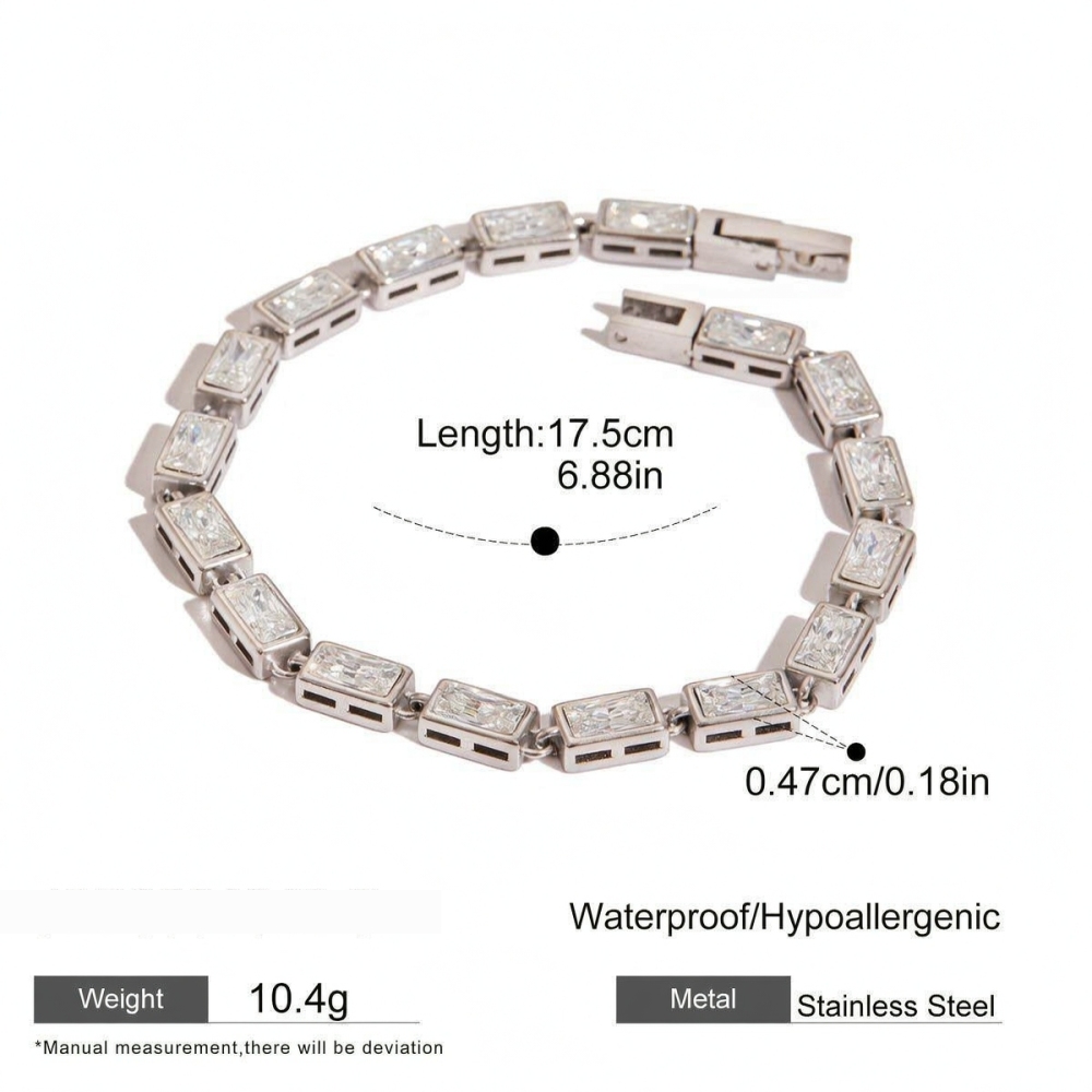 Bracelet Chaîne Femme En Acier Inoxydable Doré, Étanche, Motif Géométrique Sexy, Collection Luxueuse (1 Pièce).