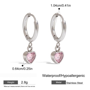 Boucles D'Oreilles En Acier Inoxydable Imperméables En Forme De Cœur h5 