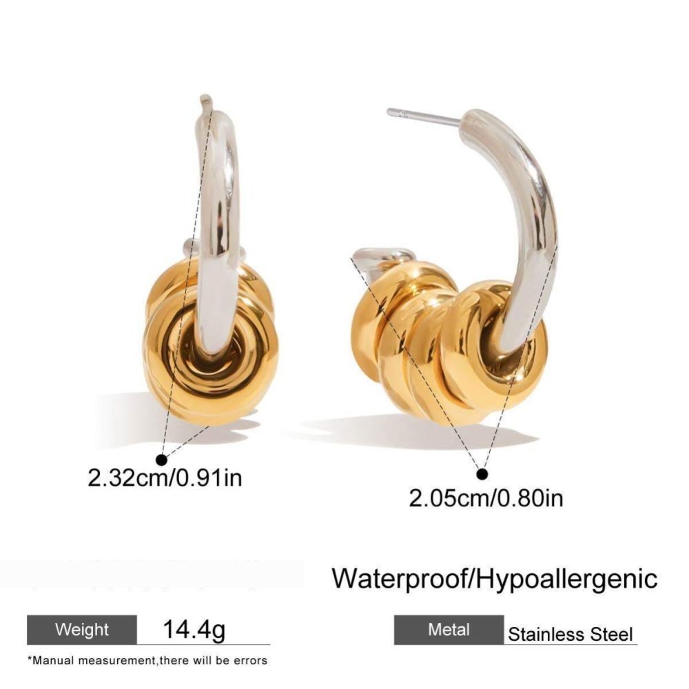 Boucles D'Oreilles Pendantes Classiques En Acier Inoxydable Imperméable, De Couleurs Assorties Image2