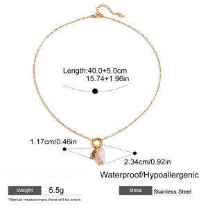 Colliers Pendentifs En Acier Inoxydable Étanche Couleur Or Avec Douze Pierres De Naissance h5