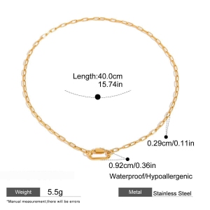 Chaîne Simple En Acier Inoxydable Étanche Couleur Or Pour Colliers À Faire Soi-Même h5