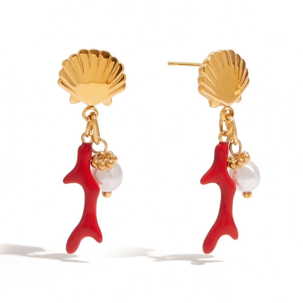 Boucles D'Oreilles Pendantes En Acier Inoxydable Couleur Or Ins Style 