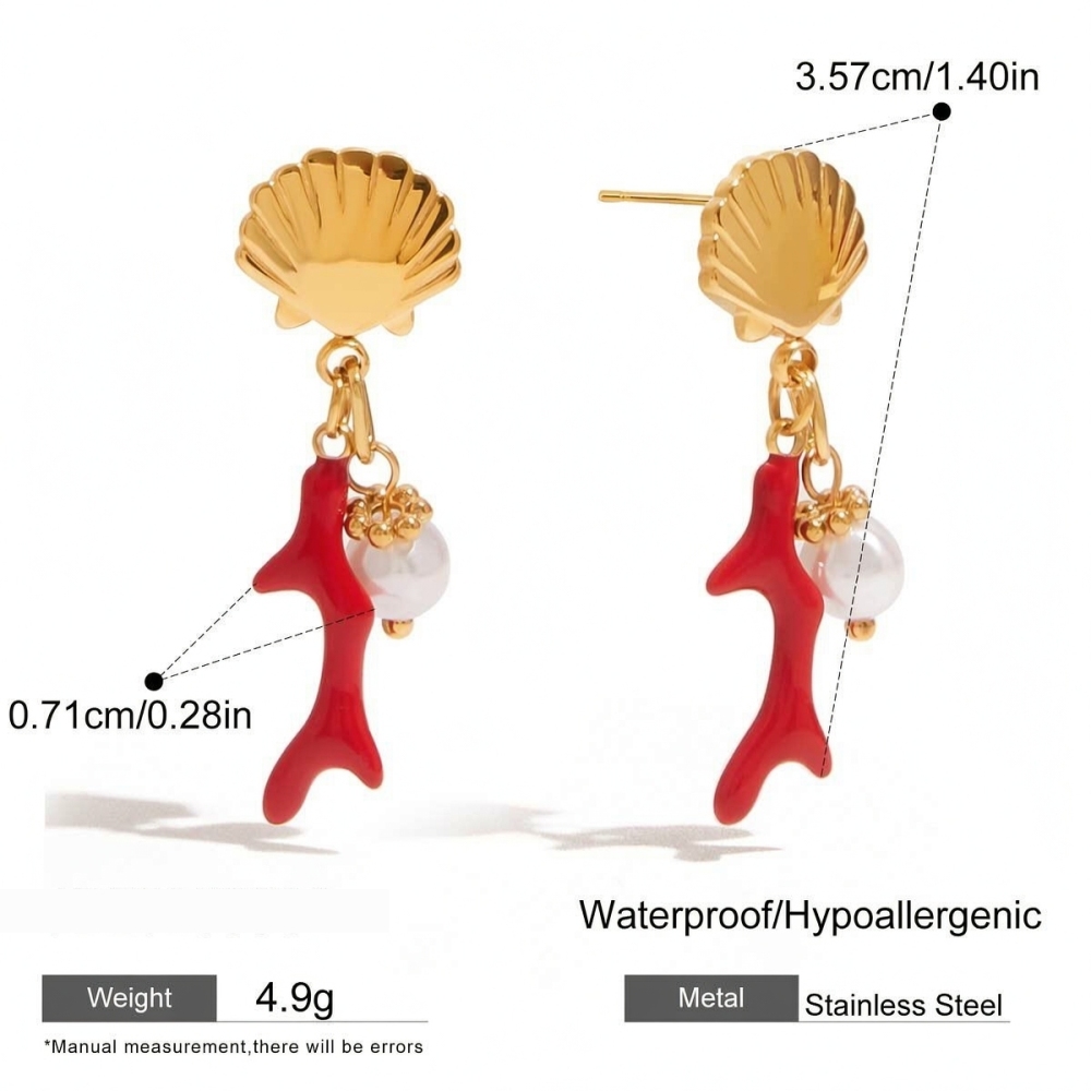 Boucles D'Oreilles Pendantes En Acier Inoxydable Couleur Or Ins Style Image2