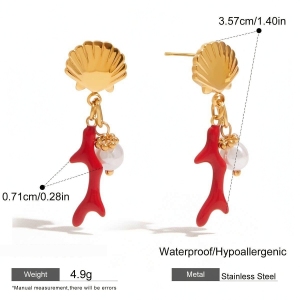 Boucles D'Oreilles Pendantes En Acier Inoxydable Couleur Or Ins Style h5 Image2