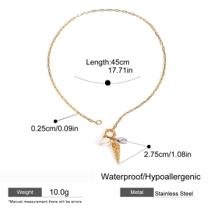 Colliers Pendentifs Oceanic En Acier Inoxydable Étanche Couleur Or h5 Image2