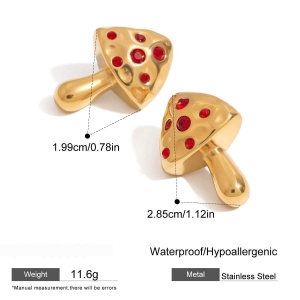 Boucles D'Oreilles À Tige En Acier Inoxydable En Forme De Champignon Mignon h5 Image2