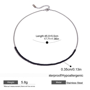 Colliers Rétro En Acier Inoxydable Imperméables À Perles h5 