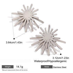 Boucles D'Oreilles Puces Pour Femmes Sun En Acier Inoxydable Étanche Couleur Or h5 Image2
