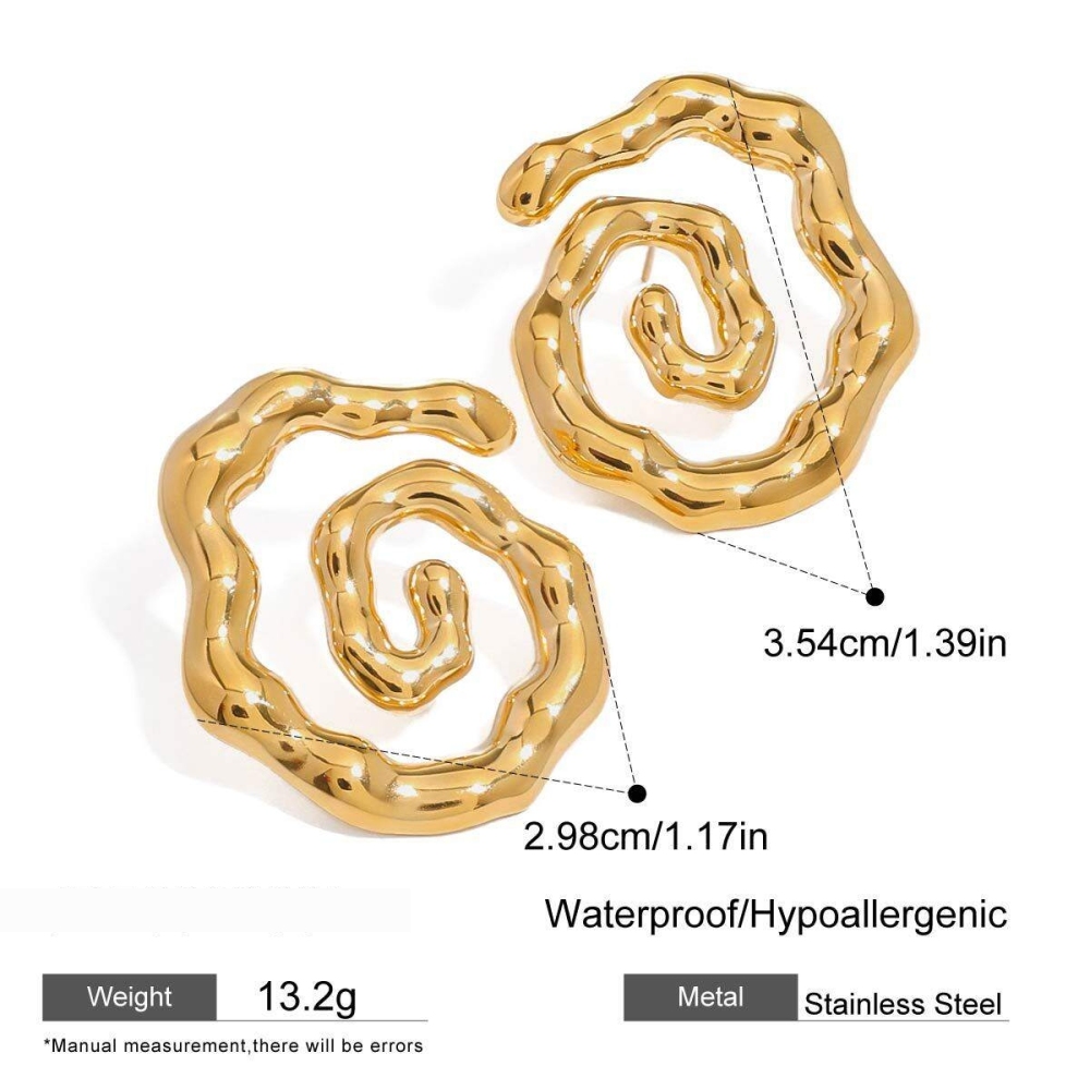 1 Paire De Boucles D'Oreilles Puces Simples En Acier Inoxydable Étanche Couleur Or Pour Femme