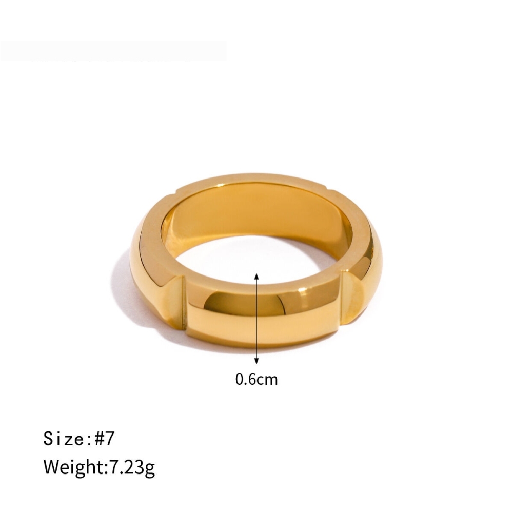 Bague Simple Pour Femme, Collection Designable, En Acier Inoxydable, Couleur Or, Étanche, Assortie À Tous Les Styles. 