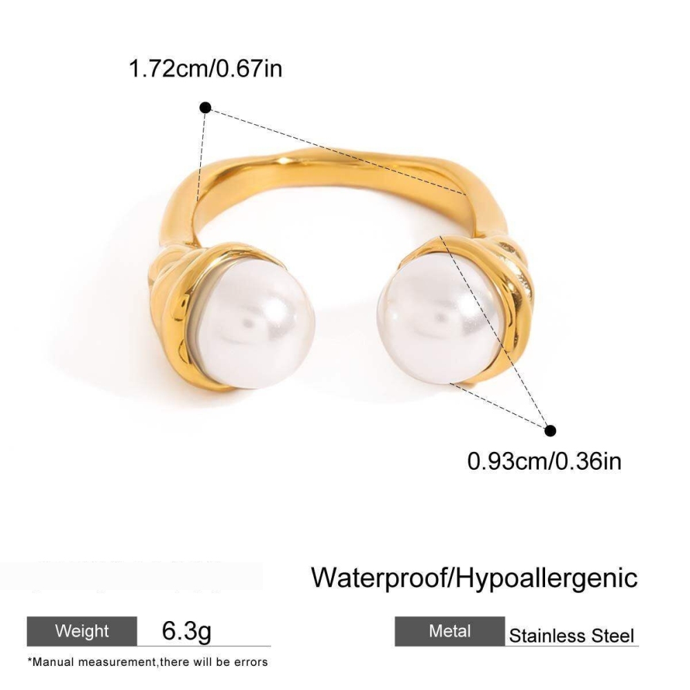 Bague Simple Pour Femme, En Acier Inoxydable Doré, Texture Irrégulière, Étanche, Collection Designable Series (1 Pièce).