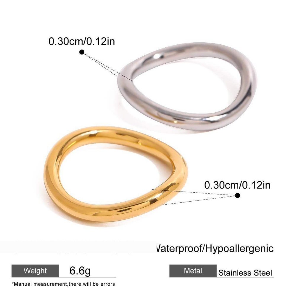 Bague Simple Pour Femme, 1 Pièce, Série Simple, Style Ins, En Acier Inoxydable, Couleur Or