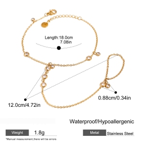 Bracelet À Maillons Pour Femme, Collection Classique, Finitions Délicates, Acier Inoxydable, Couleur Or, Étanche, 1 Pièce. h5