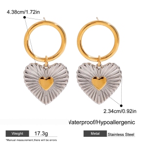 Collier Pendentif Cœur Daily Thread Pour Femme, Collection Romantique, En Acier Inoxydable Étanche Couleur Or (1 Pièce) h5 