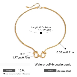 Collier Pendentif Pour Femme En Acier Inoxydable Couleur Or, Série Simple, , 1 Pièce h5
