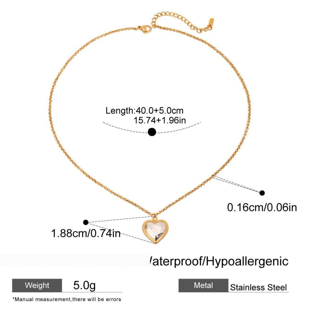 Collier Pendentif Femme « Sweet Heart » En Acier Inoxydable Étanche, Coloris Or Et Argent, Collection Romantique (1 Pièce)