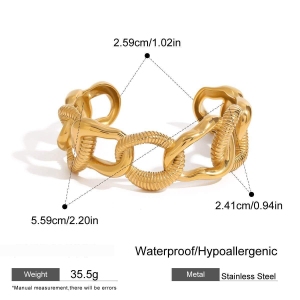 Bracelet Jonc Moderne Et Élégant Pour Femme, En Acier Inoxydable, Couleur Or, Avec Nœud Solide, Idéal Au Quotidien (1 Pièce) h5 