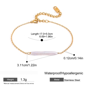 Bracelet À Breloques Élégant Rond En Acier Inoxydable Plaqué Or  Pour Femme, Série Classique, 1 Pièce h5 Image2