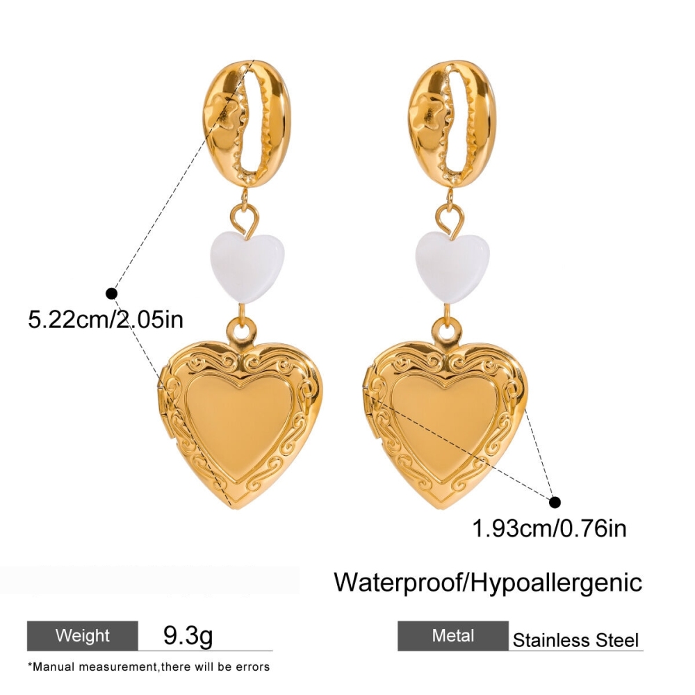 1 Paire De Boucles D'Oreilles Pendantes Élégantes En Forme De Grain De Café, En Acier Inoxydable Doré, Imperméables, De La Collection Romantique Pour Femmes. Image2
