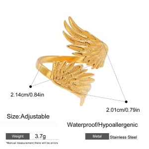 1 Paire De Bagues Ajustables Pour Femme, Série Luxueuse, Style Rétro, En Acier Inoxydable Plaqué Or  h5 