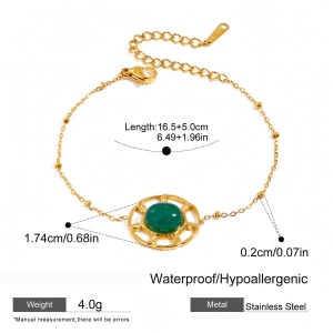 Bracelet À Breloques Rétro Géométrique En Acier Inoxydable Plaqué Or  Pour Femme, Série Ethnique, 1 Pièce h5 Image2