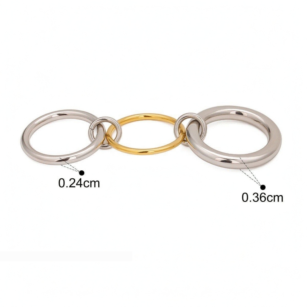 Bague Simple Pour Femme, En Acier Inoxydable Massif, Étanche, Couleur Or. Image2