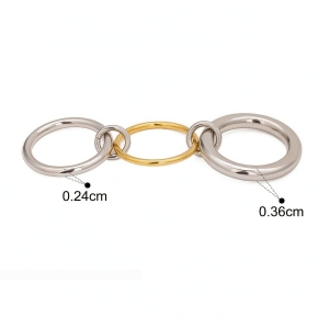 Bague Simple Pour Femme, En Acier Inoxydable Massif, Étanche, Couleur Or. h5 Image2