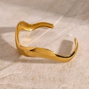 Bracelet Simple En Acier Inoxydable Plaqué Or  Pour Femme, 1 Pièce h5 