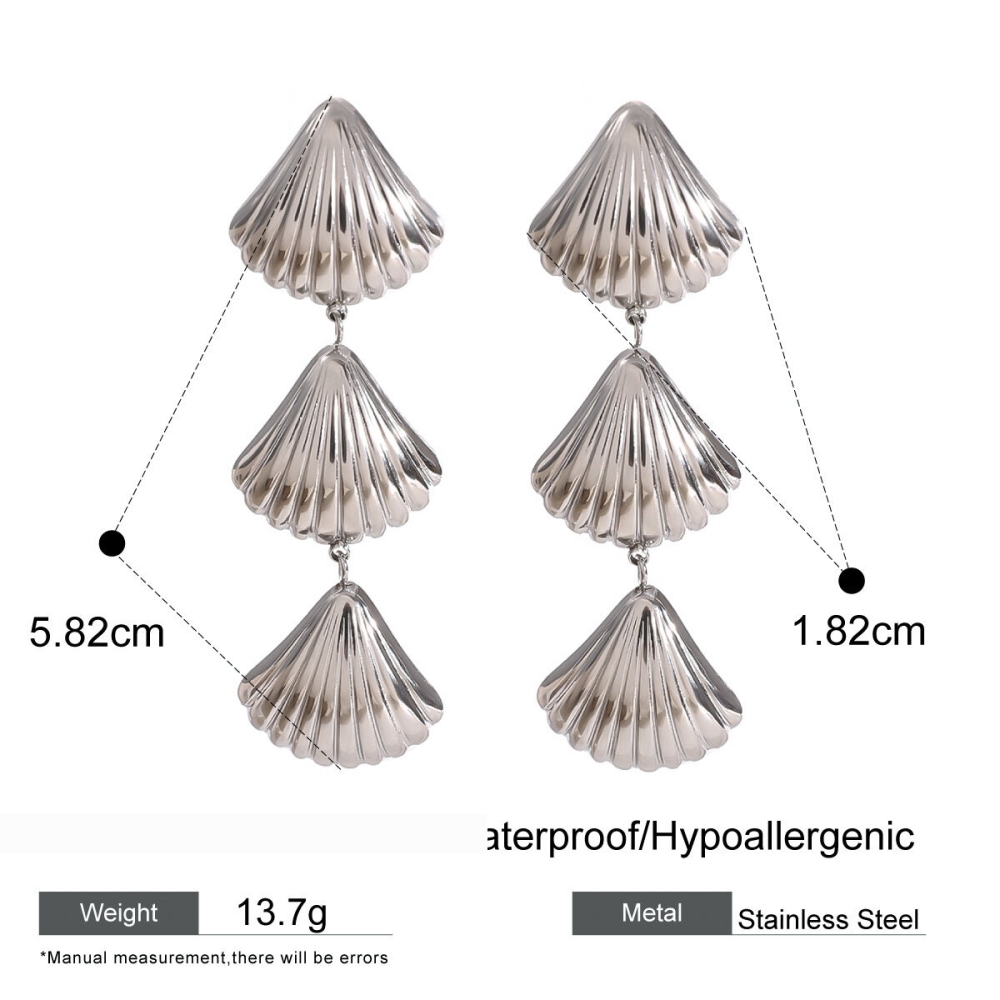 1 Paire De Boucles D'Oreilles Pendantes Simple Series Simple Turtle En Acier Inoxydable Étanches Pour Femmes Image2