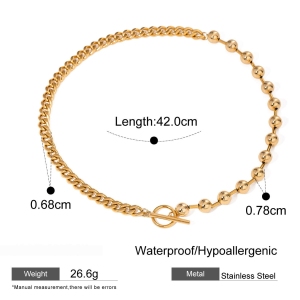 Collier Avec Pendentif En Acier Inoxydable Plaqué Or  Pour Femme, Série Simple, Style Ins h5 Image2