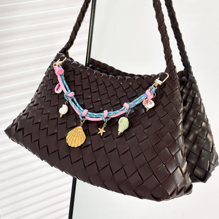 Collection ethnique décontractée style océanique couleurs mélangées coquillages étoiles de mer breloques en corde pour sac