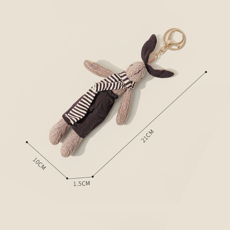 Breloques De Sac En Tissu À Rayures Avec De Jolis Animaux, Collection Simple
