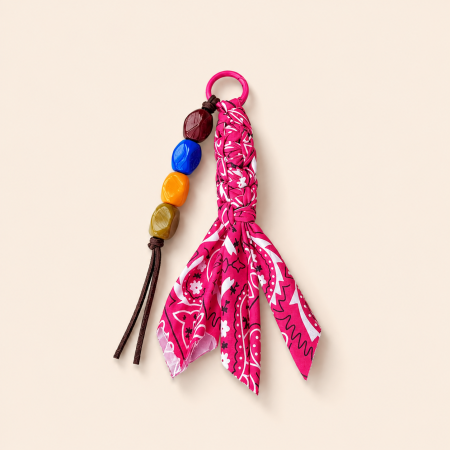 Collection ethnique bohème, perles à pompons de forme irrégulière, couleurs mélangées, en tissu tissé à motif cachemire, breloques pour sacs 2
