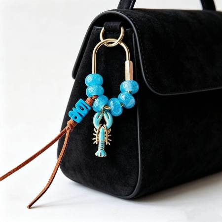 Breloques de sac en laiton, style océanique, couleur unie torsadée, lettres naturelles, dégradé de couleurs 2