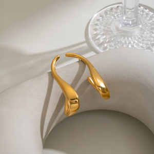 Boucles D'Oreilles Puces Pour Femmes En Acier Inoxydable, Étanches, En Forme De U, Couleur Or h5 Image4