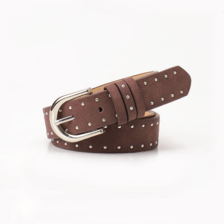 Ceinture en cuir PU de qualité supérieure, couleur unie décontractée, série simple, rivets