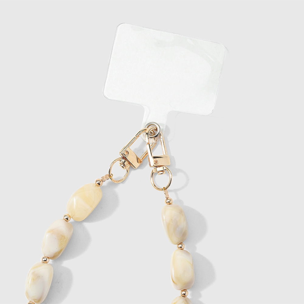 Chaîne De Téléphone En Alliage Avec Perles Unies De Couleur Unie, Série Simple. Image6