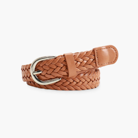 Ceinture tissée en PU de qualité supérieure, couleur unie, série Simple 2