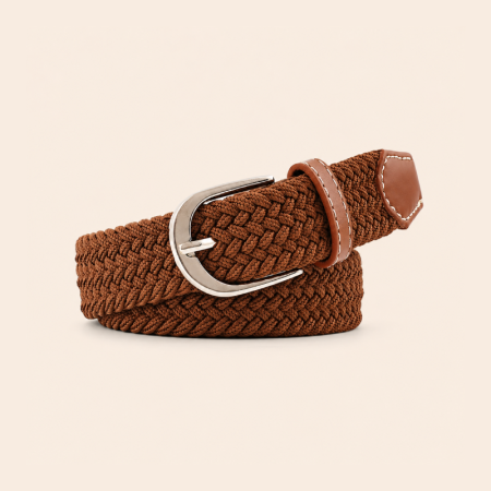 Ceinture en nylon tissé, coloris uni à rayures multicolores, série Simple 2