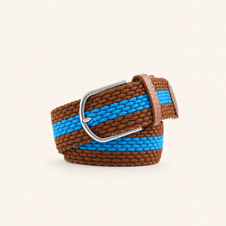 Ceinture en nylon tissé à rayures décontractées de couleur assortie, série simple