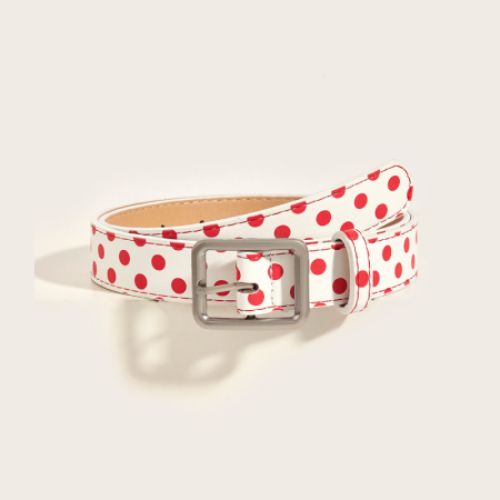 Ceinture en cuir PU de qualité supérieure, motif cœurs et pois multicolores, collection Simple Series Casual 2