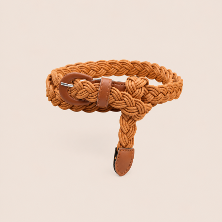 Ceinture tissée en PU unie décontractée de la série Simple