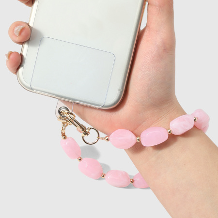 Chaîne de téléphone en alliage avec perles unies de couleur unie, série simple. 2